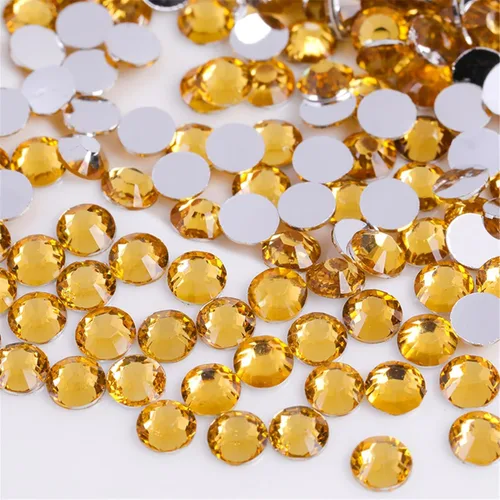 Miniatura 35 de 3000 unidades de diamantes de imitación termoadhesivos SS6 de 2mm con parte posterior plana, gemas de cristal de vidrio transparente redondas
