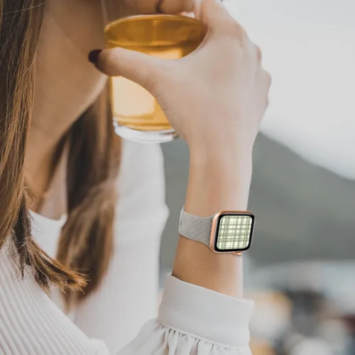 Miniatura 5 de Correas grabadas a cuadros compatibles con Apple Watch Band de 1.575 in 1.614 in 1.496 in 1.654 in 1.732 in 1.772 in 1.929 in, correa deportiva