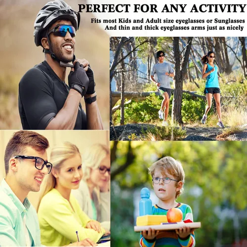 Miniatura 6 de YMCCOOL 20 pares de sujetadores antideslizantes para gafas con 3 correas ajustables para gafas, retenedor de gafas de cuerda deportiva
