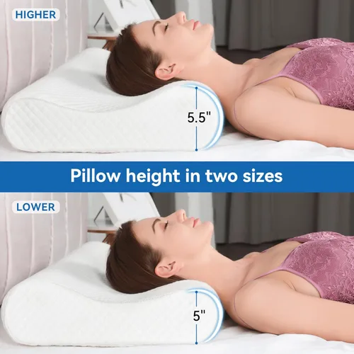 Miniatura 2 de AM AEROMAX Almohada de espuma viscoelástica de contorno tamaño King de 32 pulgadas, almohada cervical para aliviar el dolor de cuello, almohadas