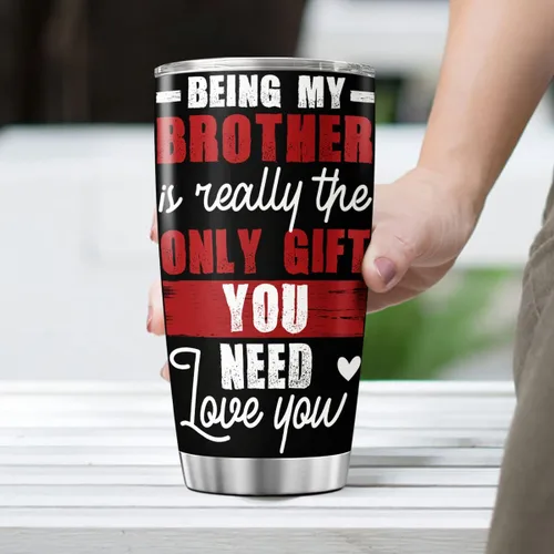 Miniatura 4 de CUBICER Vaso de café Brother de 20 onzas, taza de acero inoxidable de doble pared con tapa, regalos de hermana para adultos, niños, hombres, él