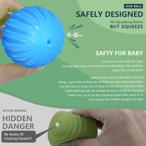 Miniatura 2 de Pelotas sensoriales para bebés, juguetes sensoriales para bebés de 6 a 12 meses para niños pequeños de 1 a 3 años y bloques de goma suave para bebés