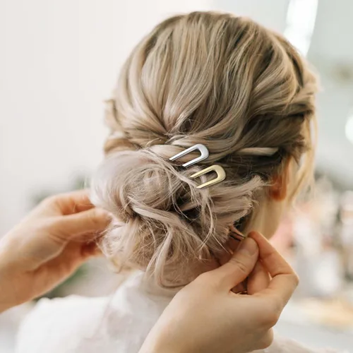Miniatura 6 de Paquete de 4 horquillas francesas en forma de U para mujer: horquillas de metal para cabello grueso y giro francés, horquilla para el cabello