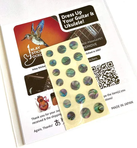 Miniatura 16 de Adhesivos de incrustación para marcadores de diapasón de guitarras y bajo - 0.32 cm Pequeñas marcas laterales en forma de punto - Abulón azul