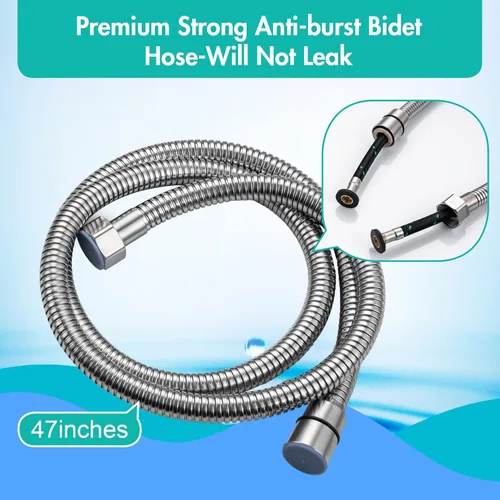 Miniatura 7 de BARROCK Pulverizador de bidé de mano para inodoro, juego de 2, kit de rociado de pañales de tela para bebé de acero inoxidable, accesorio de bidé