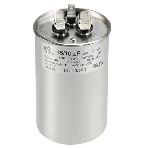 Miniatura 15 de Condensador de CA 45+5 uF 45/5 MFD ±6% 370V/440VAC CBB65 Condensador de arranque circular de doble funcionamiento para bomba de calor, aire