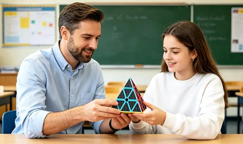 Miniatura 6 de AMAZA Cubo de velocidad de pirámide 3X3 de fibra de carbono Pegatina Puzzle Cubo 3X3X3 Speed Cube Triángulo Cubo Mágico Puzzle Juguete Cubo Mágico