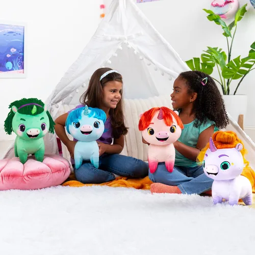 Miniatura 6 de Not Quite Narwhal Juniper Pom Pom Dazzlerump - Peluche de 12 pulgadas, material suave para abrazar, gran juego para el cabello