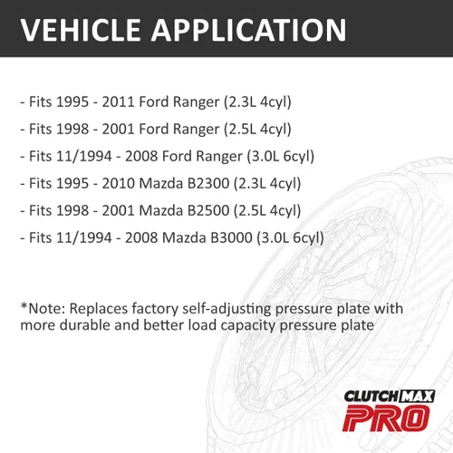 Miniatura 2 de PRO Performance Stage 2 Kit de embrague con cilindro esclavo compatible con Ford Ranger 1995-2011 1995-2010 Mazda B2300 1998-2001 B2500 11/1994-2008