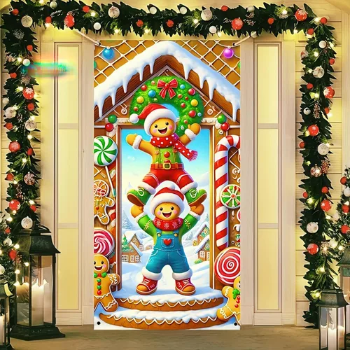 Miniatura 10 de Cartel de porche con decoración de cachorro de Navidad, trío festivo, Schnauzers en suéteres navideños, perfecto para interiores y exteriores