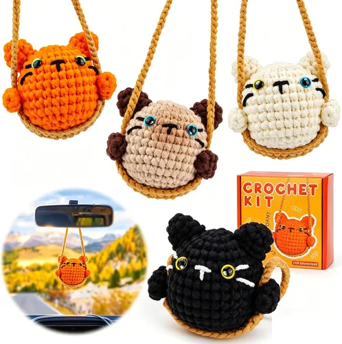 Miniatura 12 de Kogyxe Kit de Ganchillo para Principiantes, Kits de Inicio de Ganchillo Amigurumi con Tutoriales en Video Paso a Paso, Paquete de Inicio de Tejido