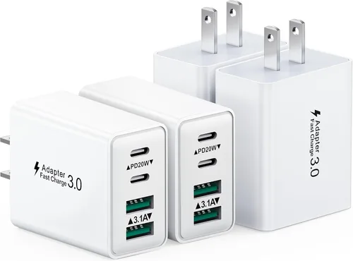 Miniatura 17 de Bloque de carga USB C, cargador de pared USB C de 40 W, adaptador de corriente PD de doble puerto, enchufe de pared QC USB C, bloque de carga rápida