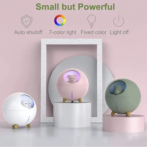 Miniatura 3 de Mini humidificador ultrasónico ultrasilencioso con USB, lindo humidificador de niebla fría, para niños, habitación del bebé, habitación del bebé, 7