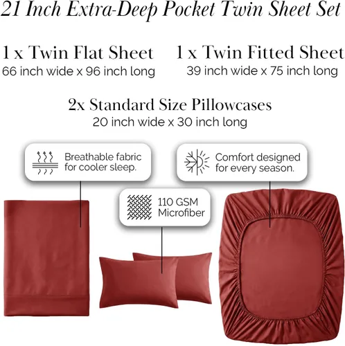 Miniatura 312 de Southshore Fine Living, Inc. Juego de 7 piezas de sábanas King divididas para cama ajustable, juego de sábanas King divididas con bolsillo de 21