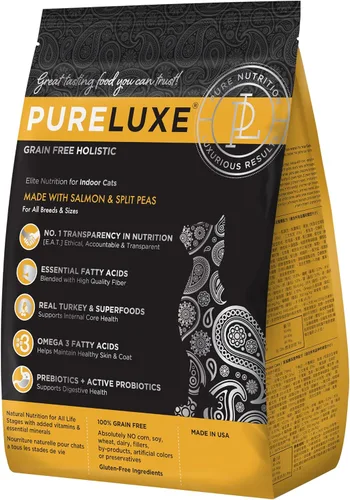Miniatura 11 de PURELUXE Alimento para gatos sin granos y gluten, nutrición Elite para gatos adultos, pavo, para todas las etapas de la vida y razas, fabricado