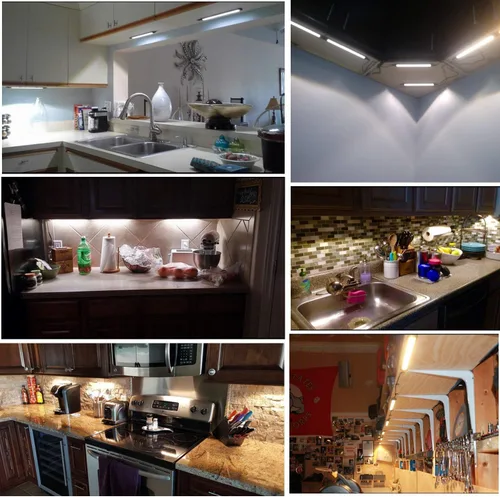Miniatura 7 de AIBOO Luz LED debajo de la encimera, barra rígida debajo del gabinete, luces de cocina enchufables con interruptor basculante