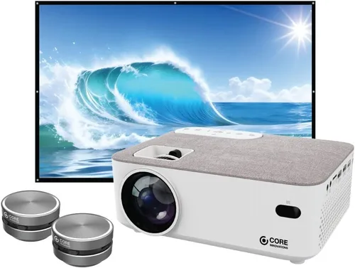 Miniatura 9 de Paquete de cine en casa con proyector, pantalla de 120 pulgadas y dos mini altavoces instantáneos inalámbricos Bluetooth de conducción ósea, azul