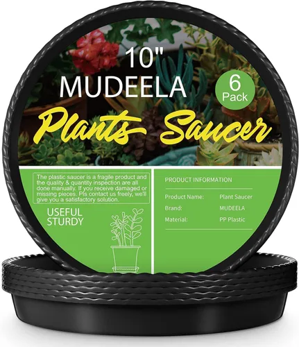 Miniatura 13 de MUDEELA Paquete de 6 platillos para plantas de 8 pulgadas, bandejas de plástico duraderas para interiores, platillo de plástico transparente, hecho