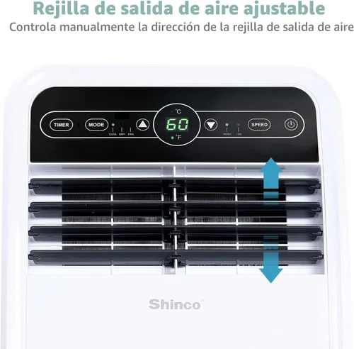 Miniatura 6 de Shinco 8,000 BTU aire acondicionado portátil con función de deshumidificador incorporada, modo ventilador, unidad de CA silenciosa que enfría