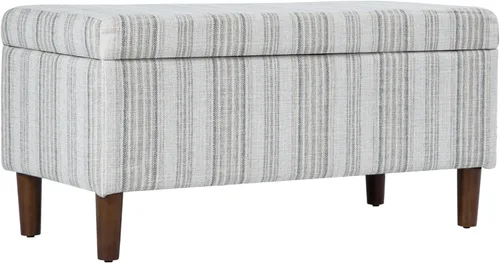 Miniatura 36 de HomePop Decoración del hogar Banco de almacenamiento con botones Banco otomano con almacenamiento para sala de estar y dormitorio, cuero Piel