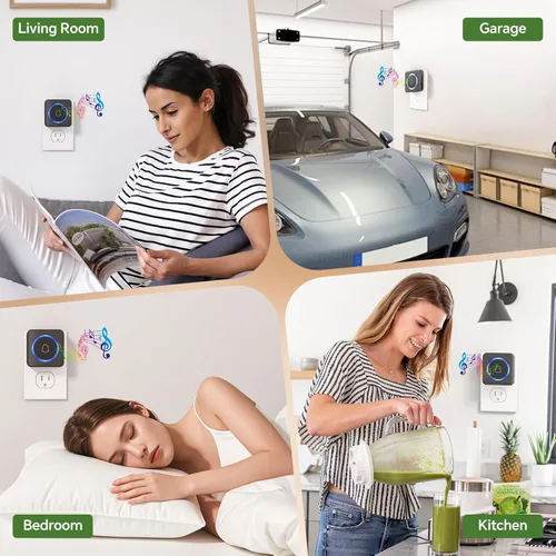 Miniatura 6 de Timbre de puerta inalámbrico compatible con Blink Video Doorbell (1.ª y 2.ª generación), receptor de enchufe para interiores y kit de transmisor