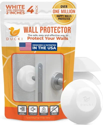 Miniatura 14 de Ducki Topes de puerta para pared de 2 pulgadas (paquete de 6 transparentes), autoadhesivos y discretos, protector de pared para pomo de puerta