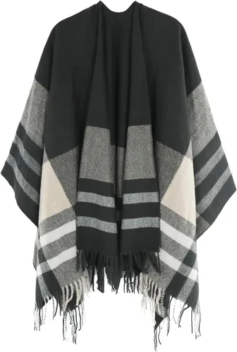 Miniatura 2 de Poncho chal para mujer, suéteres suaves y cálidos para mujer, parte delantera abierta, poncho de viaje para otoño, invierno y primavera