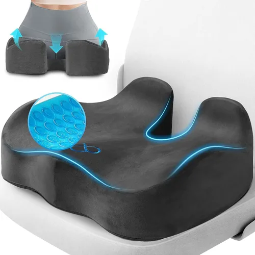 Miniatura 9 de CushyOasis Cojín de Asiento, Cojines de Gel para Silla, Cojines para Silla de Oficina, Parte Inferior Antideslizante y Funda Extraíble Cojín