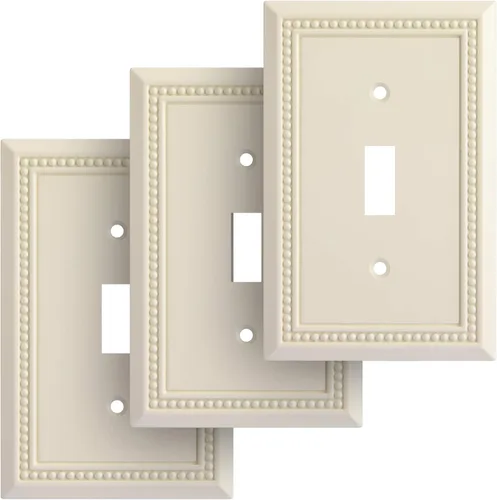 Miniatura 32 de Henne Bery Sunken Pearls - Placa de interruptor/placa de pared y cubierta de salida (decorador individual, 2 unidades, negro mate)