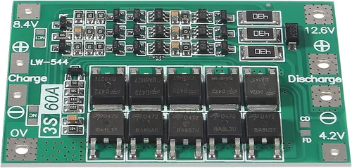 Miniatura 6 de 2PCS 3S 60A 12.6V 18650 Cargador PCB BMS Placa de protección de batería de litio de iones de litio Módulo de carga de equilibrio para motor