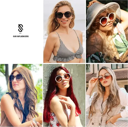 Miniatura 5 de SOJOS Gafas de sol redondas vintage para mujer estilo clásico retro SJ2121