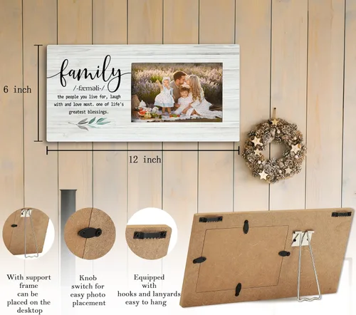 Miniatura 6 de SRADMO Marco de fotos familiar de 12 x 6 pulgadas para mujeres y hombres, perfecto para reuniones familiares, regalos de inauguración de la casa