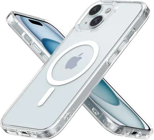 Miniatura 32 de Mobnano Funda para iPhone 13 Pro, compatible con MagSafe, funda transparente con anillo magnético, diseño multicolor protector a prueba de golpes
