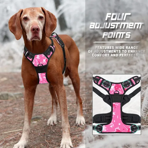 Miniatura 6 de BARKBAY - Arnés antitirones con clip frontal para perros, material resistente y reflectante, mango de fácil control para pasear perros grandes
