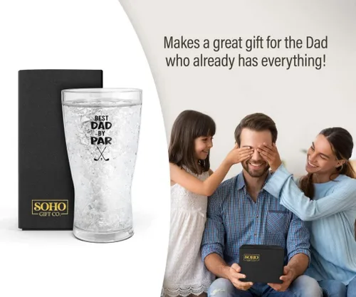 Miniatura 8 de GALVANOX Par - Taza de golf congelable de regalo para papá, mejor papá, taza enfriadora de gel de hielo congelable para cerveza/bebidas frías