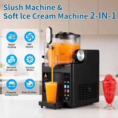 Miniatura 3 de Máquina de granizado y máquina de helado de servicio suave, máquina de granizado para el hogar, máquina de bebidas congeladas, no necesita hielo
