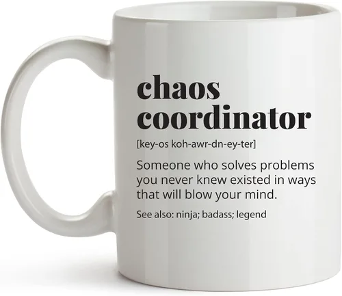 Miniatura 7 de YouNique Designs Chaos Coordinator - Taza de café portátil de 11 onzas, regalos de dama jefa para mujeres, regalos únicos para mujeres, regalos