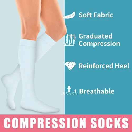 Miniatura 67 de Calcetines de compresión para mujeres y hombres (3 pares) – El mejor apoyo para enfermeras, correr, senderismo, recuperación y calcetines de vuelo