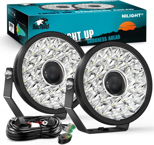Miniatura 13 de Nilight Foco de Luz LED Roja de 4 pulgadas Luz Antiniebla de Conducción Puntual, 2 Piezas, 18W, Fuera de Carretera, Pesca, Caza, Emergencia, Señal