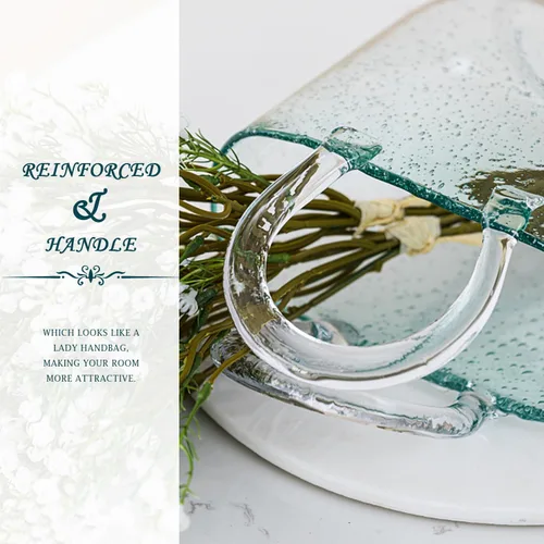 Miniatura 6 de Jarrón de cristal para flores, florero único con cuenco de peces de burbujas, hecho a mano, florero de vidrio transparente para pecera, decoración