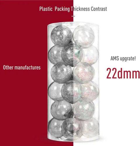 Miniatura 6 de AMS Adornos de bolas de Navidad transparentes de 24ct, 2.36''/60mm Bolas colgantes de Navidad inastillables, juego de esferas para árbol de Navidad