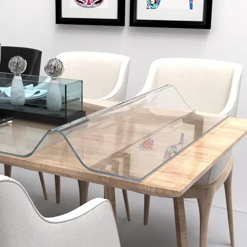 Miniatura 14 de ETECHMART Protector de mesa de plástico transparente rectangular de 12 x 24 pulgadas, protector de mesa grueso impermeable transparente para mesa