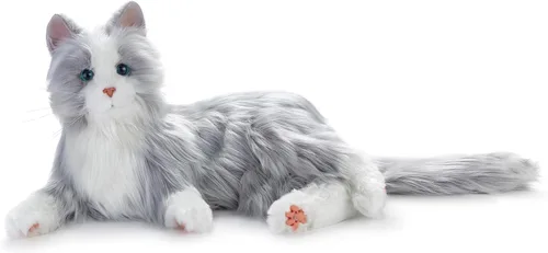Miniatura 9 de JOY FOR ALL Mascota de compañía para personas mayores – Gato animatrónico realista – Piel suave al tacto realista y ronroneo – Animal de peluche