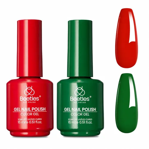 Miniatura 83 de Beetles - Esmalte de uñas de gel verde luminoso que brilla en la oscuridad, esmalte de uñas de gel que se absorbe con lámpara LED UV, arte de uñas