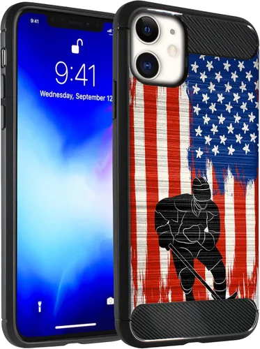 Miniatura 8 de CasesOnDeck - Funda compatible con Apple iPhone 11 / iPhone XI (2019) de 6.1 pulgadas, funda delgada de fibra de carbono TPU para acentuar arañazos