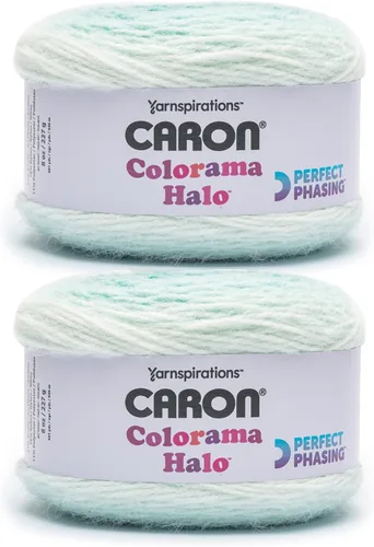 Miniatura 11 de Caron Colorama Halo Cake Ultra Marine Hilo - Paquete de 2 unidades de 8oz/226.79g - 71% acrílico, 18% nailon, 11% poliéster, #5 grueso, 60 yardas