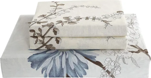 Miniatura 3 de Swanson Beddings Daisy Silhouette Juego de Cama Reversible con Estampado Floral de 3 Piezas 100% Algodón: Funda de Edredón y Dos Fundas de Almohada