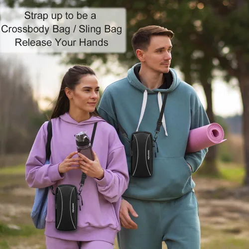 Miniatura 4 de Soporte para teléfono para correr, bolsa pequeña cruzada para hombro, bandas de brazo para correr y caminar, resistente al agua para iPhone 15, 14