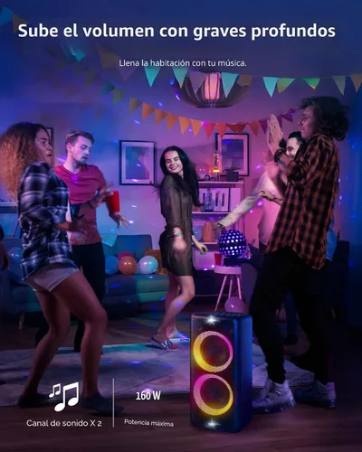 Miniatura 5 de PHILIPS X3206 Altavoz Bluetooth Party con graves profundos, batería de hasta 14 horas, luces de fiesta y efectos de karaoke, entrada de micrófono
