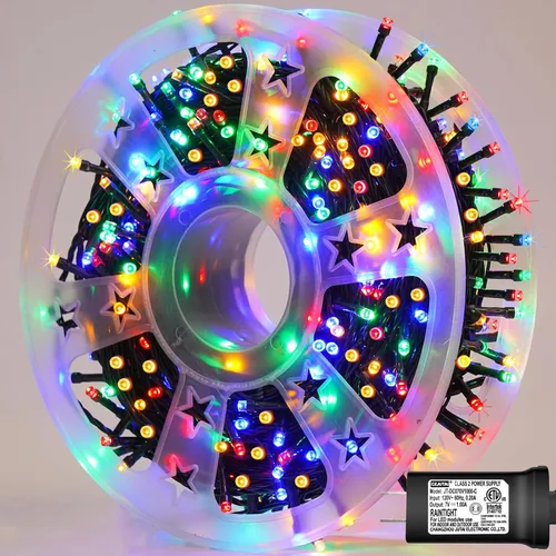 Miniatura 19 de YEGUO 200 luces LED de 66 pies para Navidad, exteriores, impermeables, cadena de luces blancas cálidas para interiores, 8 modos, cable verde, luz